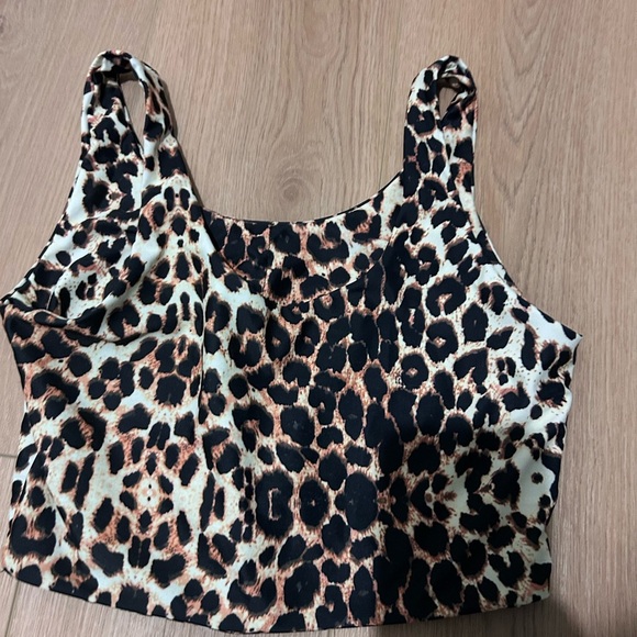 ZAFUL Women’s animal print longline bikinii top Size Medium - Picture 3 of 3